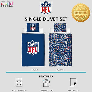 NFL Reversible Duvet Set - Logo Design - Single