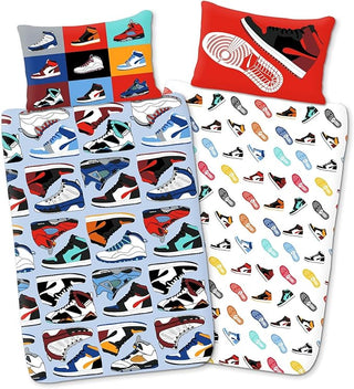 K Collection Reversible Duvet Set - Sneaker City Design - Single and Double