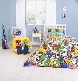 Nintendo Reversible Duvet Set - Super Mario Gang Design - Single