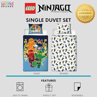 Lego NInjago Reversible Duvet Set - Squad Design - Single