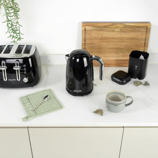 Salter Boston 1.7L Kettle – Electric Cordless, Rapid Boil, 360° Swivel Base, Removable Limescale Filter, Boil Dry Sensor, Strix Controller, Water Level Indicator, Auto Shut Off, 3kW, Black Shimmer