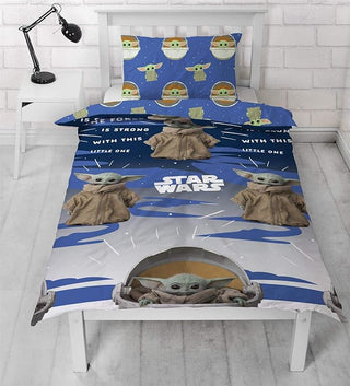 Star Wars (The Mandalorian) Reversible Duvet Set - Baby Yoda Design - Single and Double
