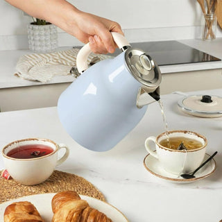 Salter Retro Blue 1.7 L Kettle – 3KW Rapid Boil, 360° Base, Removable Limescale Filter, Cordless, Water Level Window, Blue Indicator Light, Boil Dry Sensor & Auto Shut-Off, Vintage Design