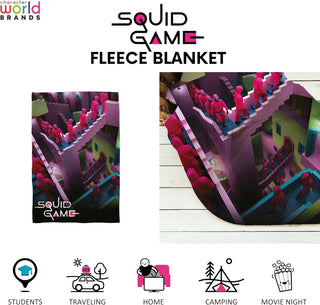 Squid Game Fleece Throw Blanket - Stairway Design - 100% Polyester - 100 x 150cm