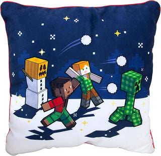 Minecraft Square Cushion - Snowy Design - 40x40cm