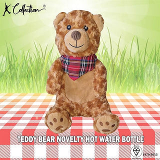 K Collection 3D Novelty Hot Water Bottle With Removable Cover -  750 ML Capacity - Teddy Bear Design