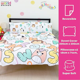 Squishmallows Reversible Duvet Set - Characters Design - Double