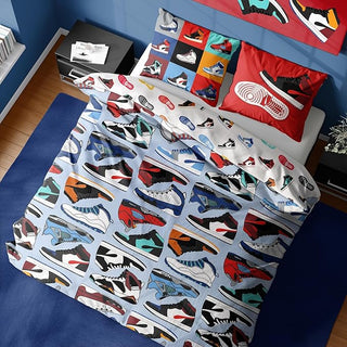 K Collection Reversible Duvet Set - Sneaker City Design - Single and Double