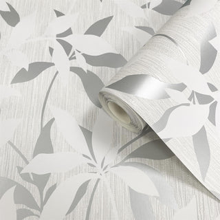 Muriva Hudson Leaf Trail Grey Wallpaper 220302 – Elegant Botanical Design