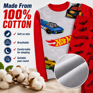 Hot Wheels Boys Long Pyjamas Pack of 2