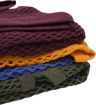 Keanu Mens 4 Pack String Vest  - Assorted Colours Design - 100% Pure Combed Cotton