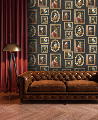 Muriva Regal Animals Black Wallpaper 102575 – Striking Animal Design – 10m Roll