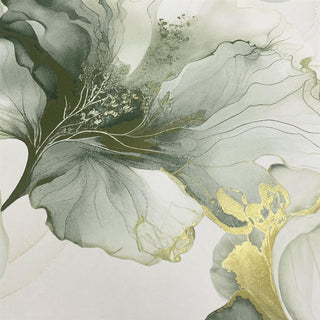 Muriva Elysian Floral Green & Gold Wallpaper 212503 – Elegant Botanical Design
