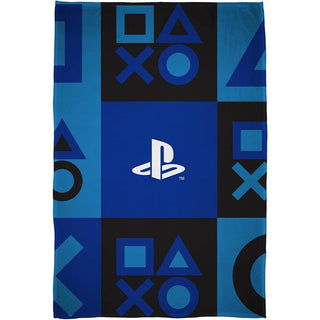 Playstation Fleece Blanket - Icons Check Design - 100% Polyester - 100 x 150cm