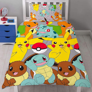 Pokemon Reversible Duvet Set - Repeat Pattern Design - Single and Double