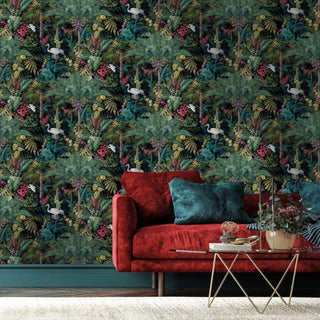 Holden Decor Jungle Paradise Black Wallpaper 13181 – Exotic Jungle Design – 10m Roll
