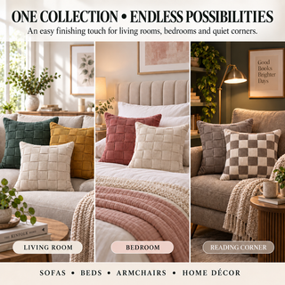 K Collection Corduroy Check Filled Cushions 45cm – Multiple Colours