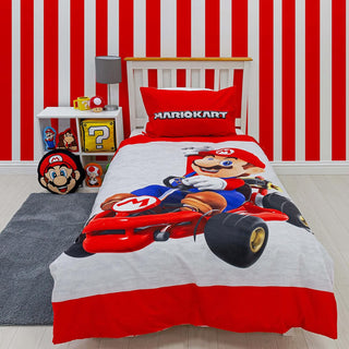Nintendo Reversible Duvet Set - Mario Kart Design - Single