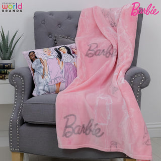 Barbie Official Licensed Fleece Blanket Figures Bedroom Design  Warm Super Soft Feel Throw  Perfect for Home, Bedroom, Sleepovers & Camping