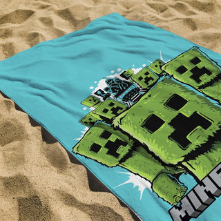 Minecraft Movie Towel Super Soft Feel, Creepers Gaming Design  Perfect The Home, Bath, Beach & Swimming Pool  One Size 140cm x 70cm
