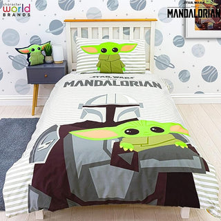 Star Wars (The Mandalorian) Reversible Duvet Set - Baby Yoda Design - Single