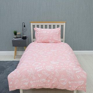 Friends Reversible Duvet Set - Coffee Design - Single