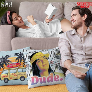 Stranger Things Square Cushion - Dude Surfer Design - 40x40cm