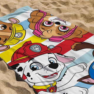 Paw Patrol Towel - Marshall, Chase, Rubble & Skye Design - 100% Cotton - 140 x 70cm
