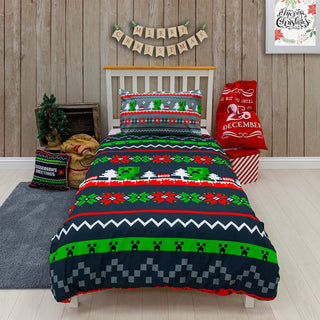 Minecraft Reversible Duvet Set - Christmas Design - Single