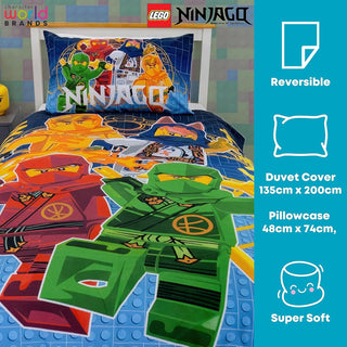 Lego NInjago Reversible Duvet Set - Squad Design - Single