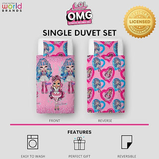LOL Surprise! Reversible Duvet Set - Queens Doll Design - Single