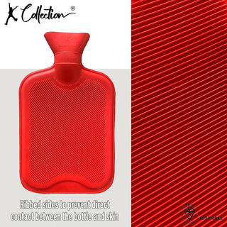K Collection 3 Hot Water Bottles - 2L Capacity - Red, Yellow and Blue Design