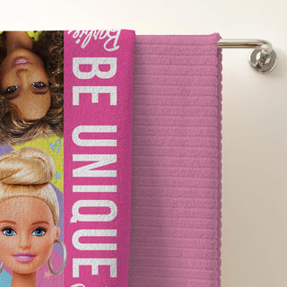 Barbie Official Towel Super Soft Feel, Fresh Design Perfect The Home, Bath, Beach & Swimming Pool  100% Cotton, One size 140cm x 70cm, Pink