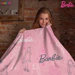 Barbie Official Licensed Fleece Blanket Figures Bedroom Design  Warm Super Soft Feel Throw  Perfect for Home, Bedroom, Sleepovers & Camping