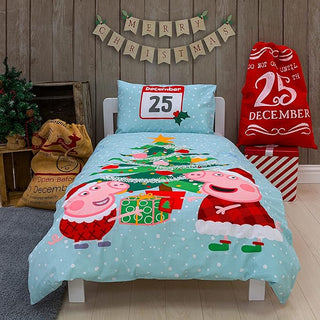 Peppa Pig Reversible Duvet Set - Santa Design - Junior