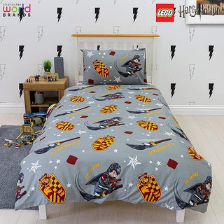Harry Potter Reversible Duvet Set - Lego Gryffindor Design - Single
