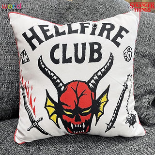 Stranger Things Square Cushion - Hellfire Club Logo Design - 40x40cm