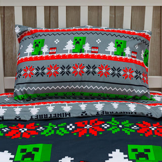 Minecraft Reversible Duvet Set - Christmas Design - Single