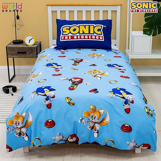 Sonic Reversible Duvet Set - Jump Design - Single