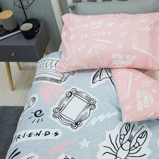 Friends Reversible Duvet Set - Coffee Design - Single