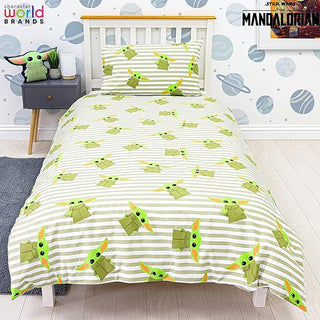 Star Wars (The Mandalorian) Reversible Duvet Set - Baby Yoda Design - Single