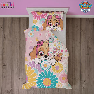Paw Patrol Reversible Duvet Set - Flowers And Skye Design - Toddler