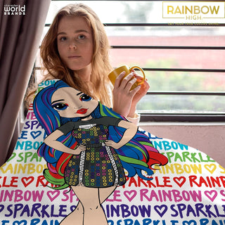Rainbow High Fleece Throw Blanket - Rainbow Design - 100% Polyester - 100 x 150cm