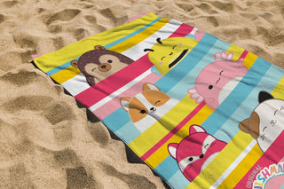 Squishmallows Official Kids Towel | Super Soft Feel, Stripes Design | Perfect The Home, Bath, Beach & Swimming Pool | One Size 70cm x 140cm