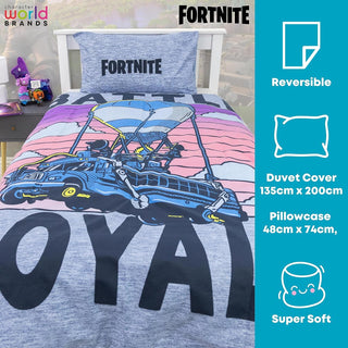 Fortnite Reversible Duvet Set - Battle Royale Design - Single