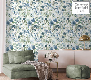 Muriva Countryside Floral Blue Wallpaper 206543 – Charming Floral Design – 10m Roll