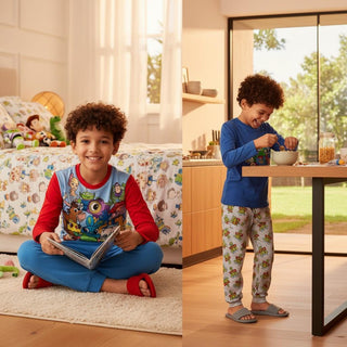 Disney Toy Story 5 Boys Long Pyjamas 2 Pack | Squad Character Print Long Sleeve Top & Pyjama Bottoms Kids PJs Set | 100% Cotton Boys Sleepwear Ages 18 Months to 10 Years