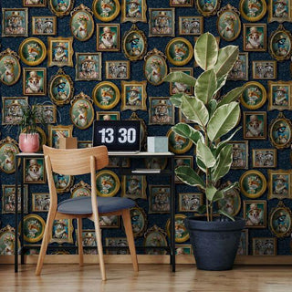 Holden Decor Regal Beasts Navy Wallpaper 13791 – Majestic Animal Design – 10m Roll