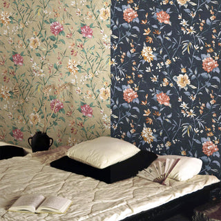 Holden Decor Decor Oriental Trail Wallpaper - Taupe & Navy - 10m x 53cm Wide
