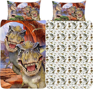 Selfies Reversible Duvet Set - Dino Design - Single